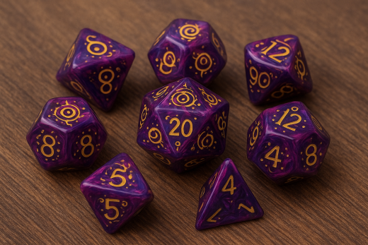 D&D Würfelset mit arkanem Design