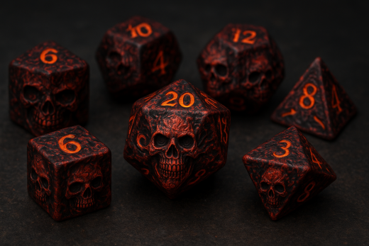 D&D Würfelset mit Höllen-Design